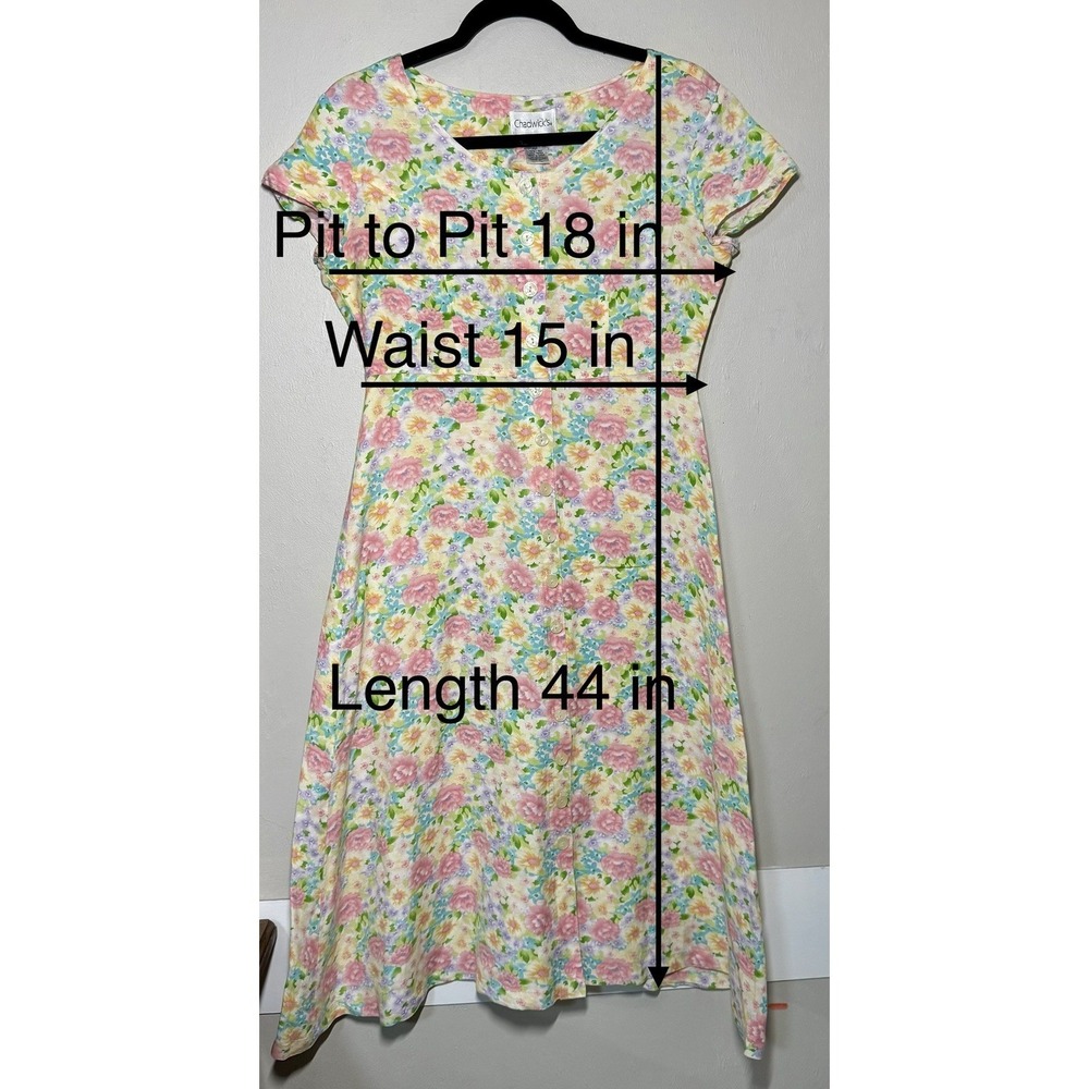 Vintage Chadwicks Fit & Flare Dress Women's Size 6 Petite Floral Cottagecore - Picture 2 of 7